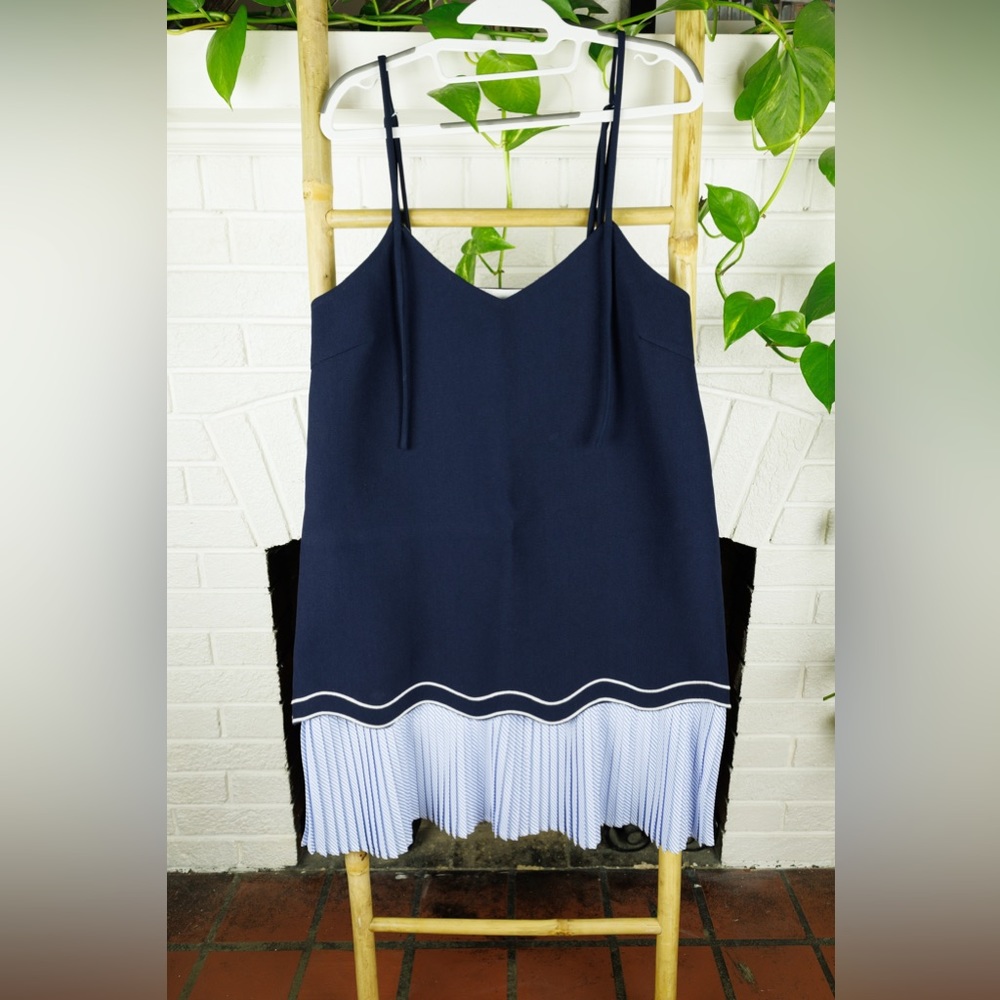 Navy Drop-Waist Dress